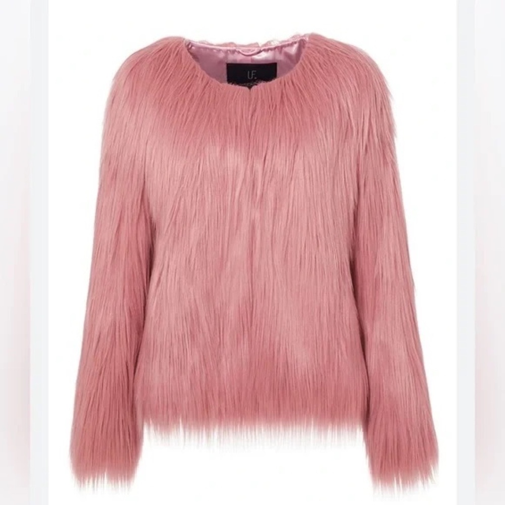NWT Blush Pink, UNREAL FUR, jacket, coat, size medium
